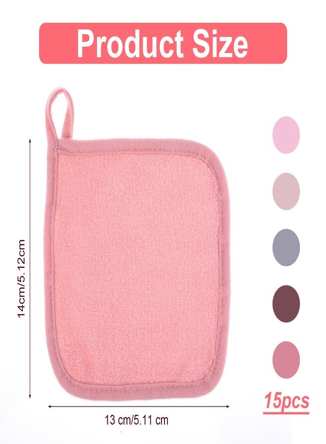 Yuanchu 15 Pcs Reusable Makeup Remover Cloths, Ultra Soft Microfiber Makeup Remover Towels for Face Eraser Cloths Gentle Eye Makeup Remover Pads for All Skin Types, 5" x 5", Multicolor - Image 2